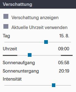 3D Stadtmodell Verschattung