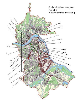 Gebietsabgrenzung f&uuml;r die Passivsammlermessung