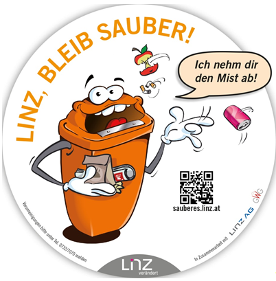 Aufkleber: Linz, bleib sauber!