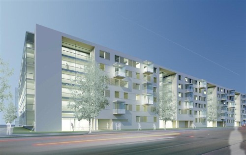 Blick aus Nordwesten - GWG - Rendering: Arch. Karrer Blick aus Nordwesten - GWG - Rendering: Arch. Karrer