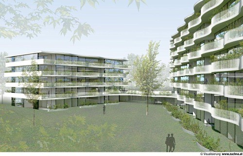 Blick aus Süden - Rendering: Architekten Gärtner + Neururer Blick aus Süden - Rendering: Architekten Gärtner + Neururer