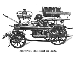Hydrophor Fahrspritze Kurtz f&uuml;r Pferdezug