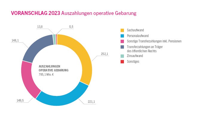 Voranschlag 2023 - Auszahlungen der operativen Gebarung