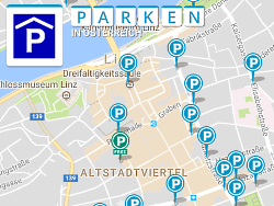 Linzer Tiefgaragen und Parkh&auml;user auf Parken.at (neues Fenster)