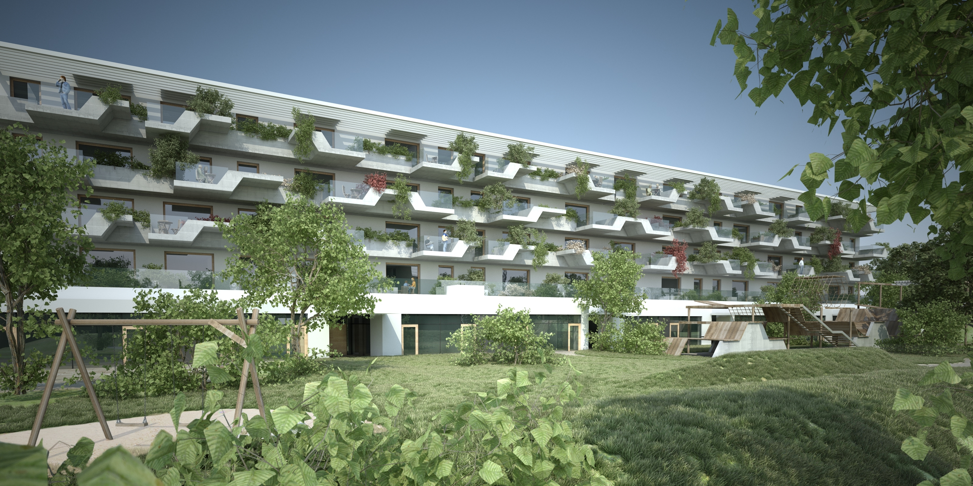 Blick aus S&uuml;dwesten - Rendering: SPS-Architekten
